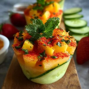 Cucumber Mango Chamoy Cups – Easy 5-Minute Mexican Recipe