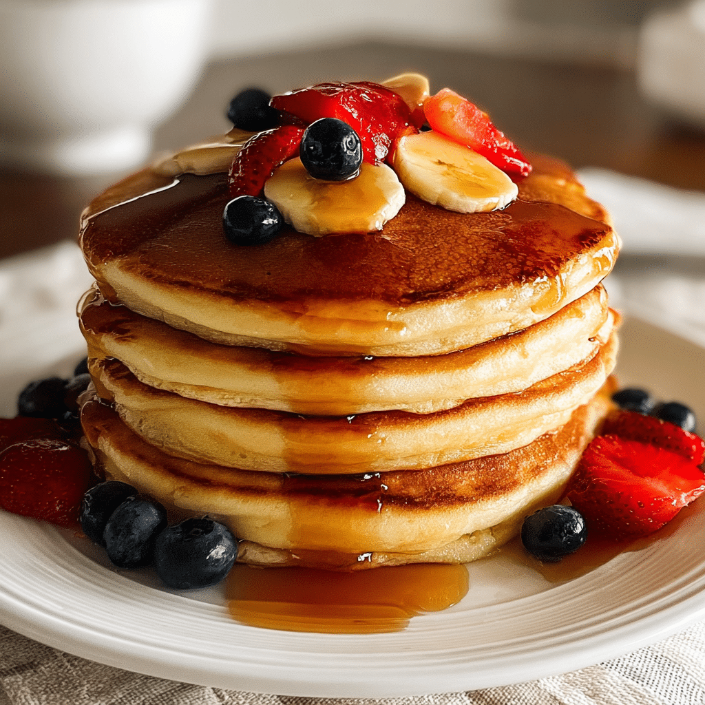 fluffy pancake stack food photograph 2