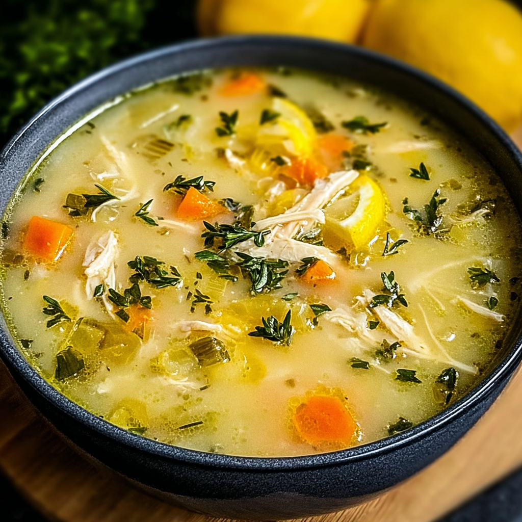 Greek Lemon Chicken Soup food photograph 1