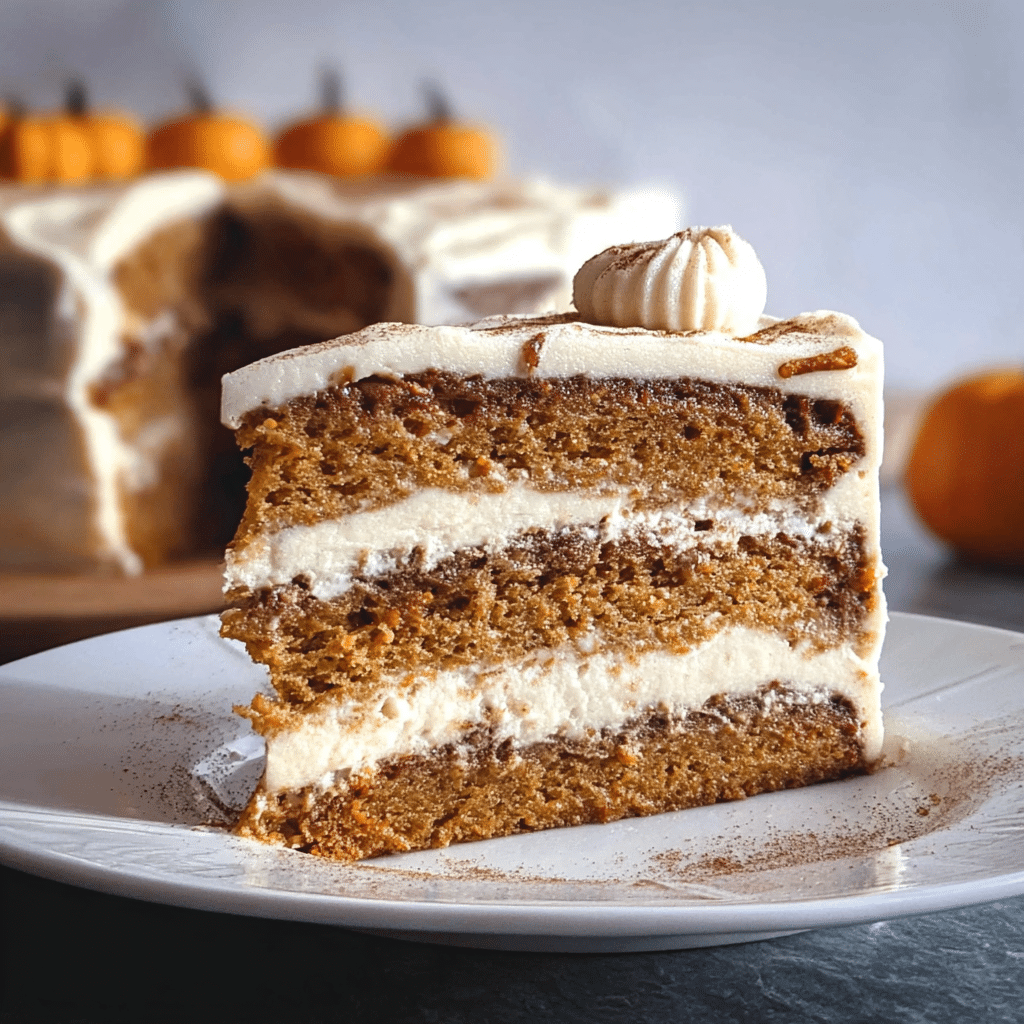layered pumpkin spice cake food photograph 1