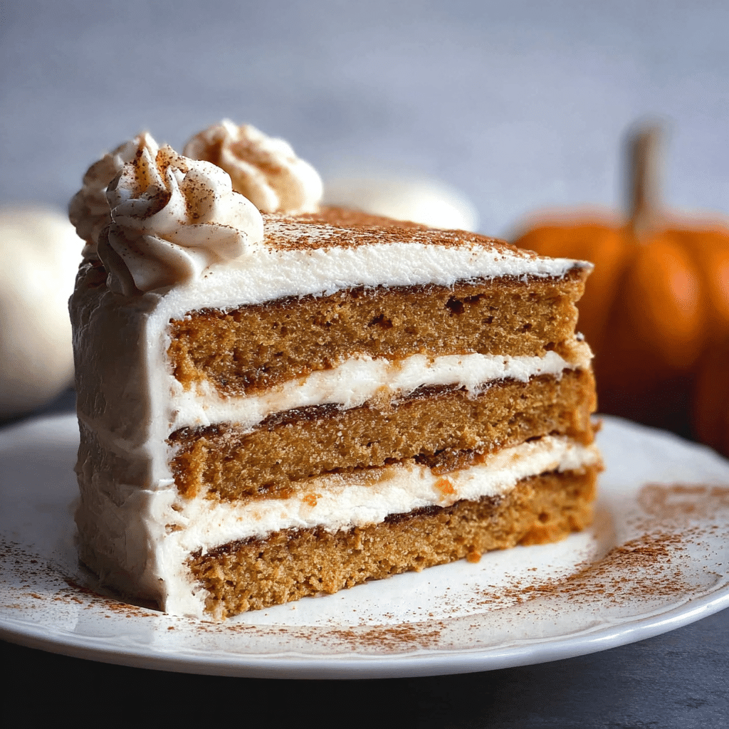 layered pumpkin spice cake food photograph 2