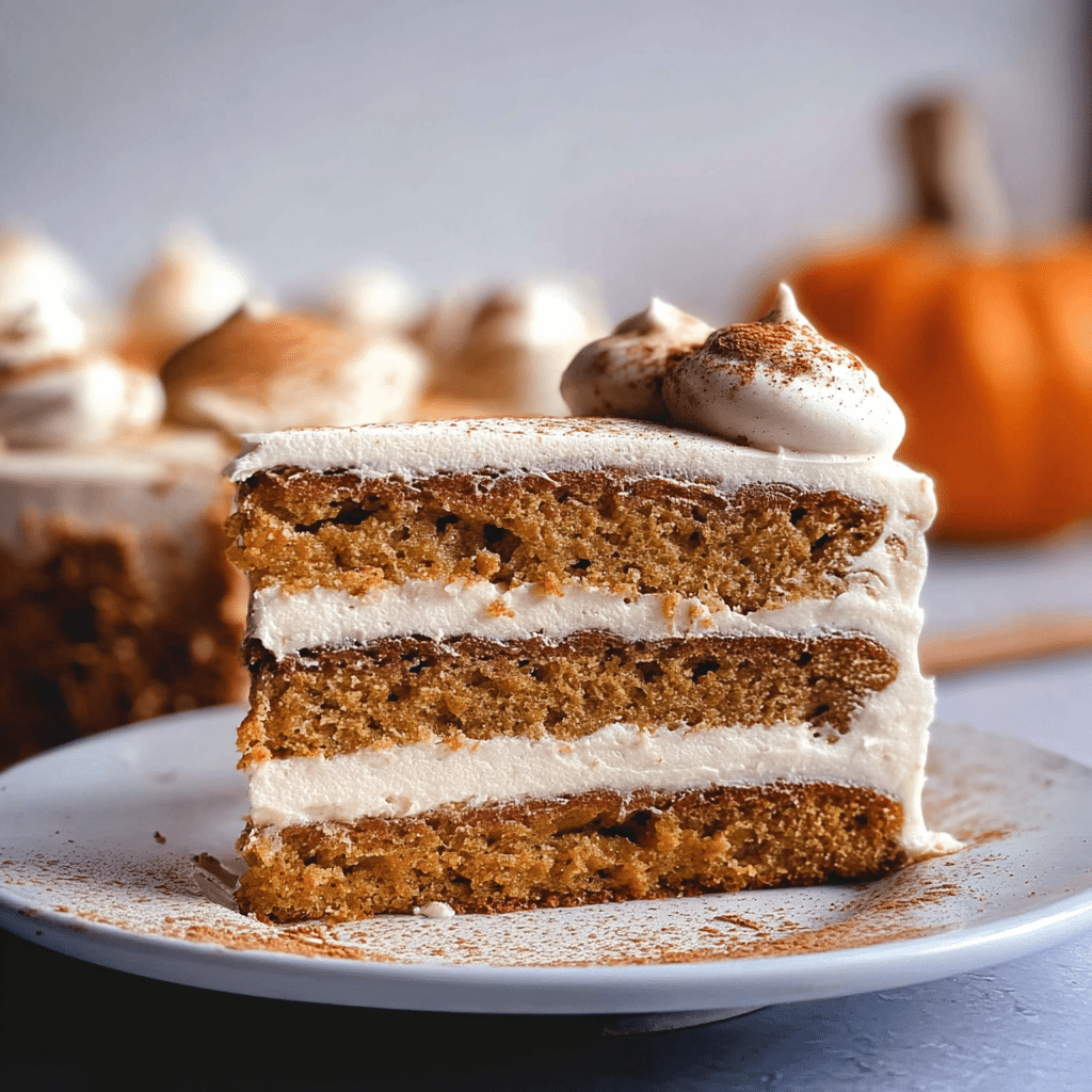 layered pumpkin spice cake food photograph 3