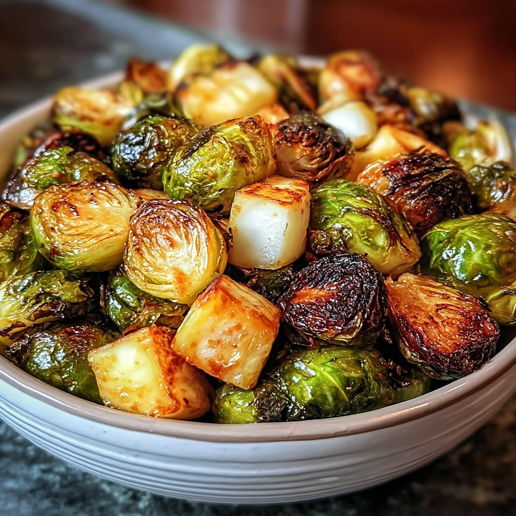 Maple Roasted Brussels Sprouts food photograph 2