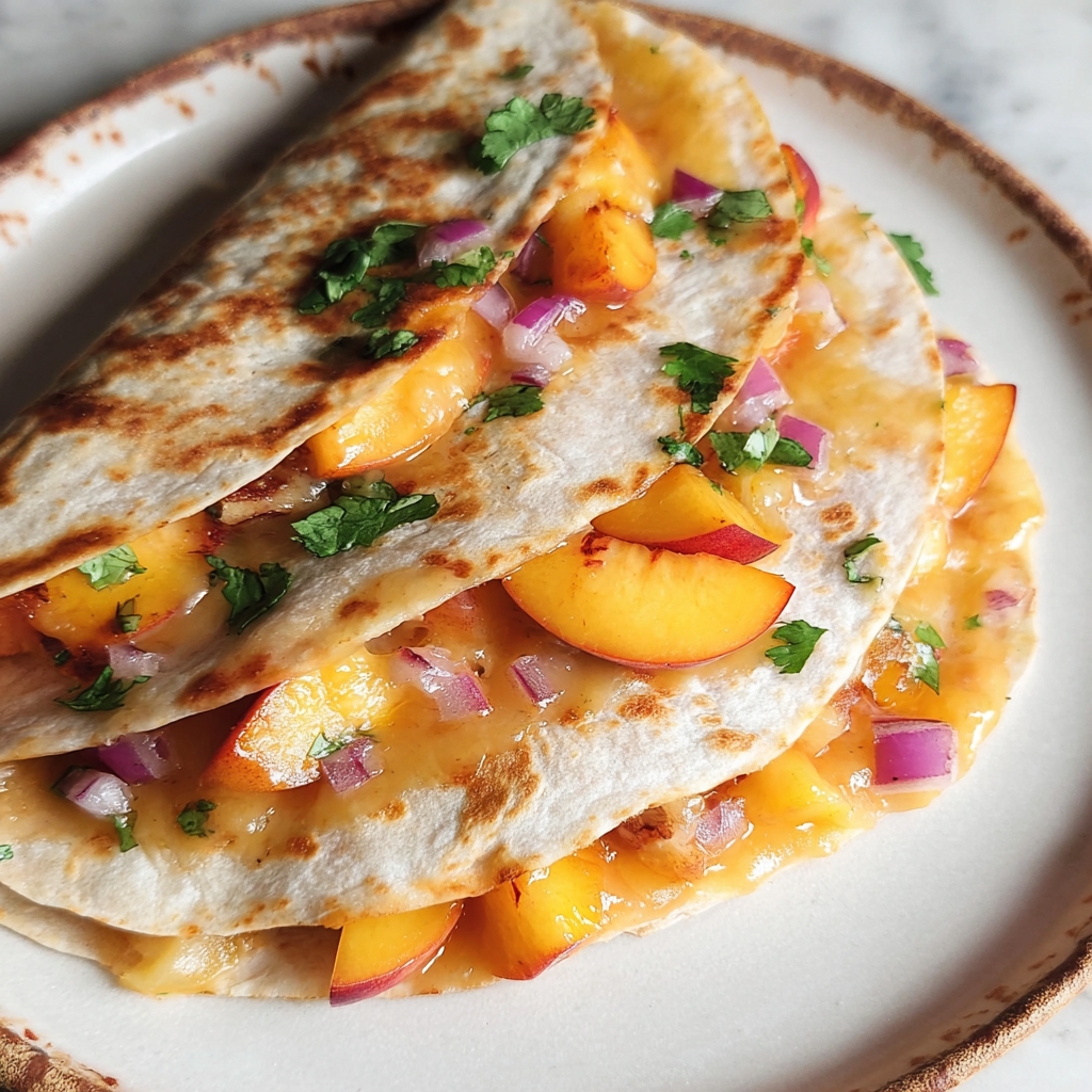 Peach Oaxaca Cheese Quesadillas food photograph 1