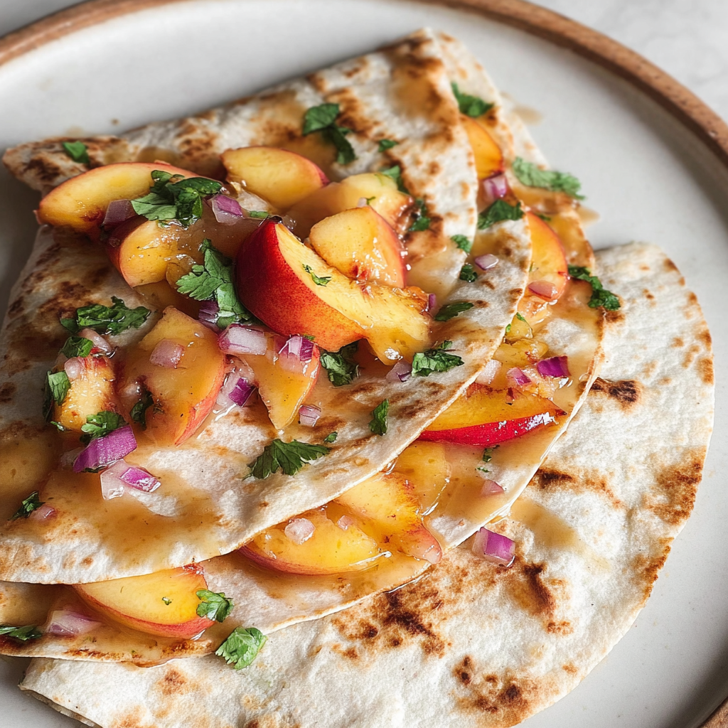 Peach Oaxaca Cheese Quesadillas food photograph 3