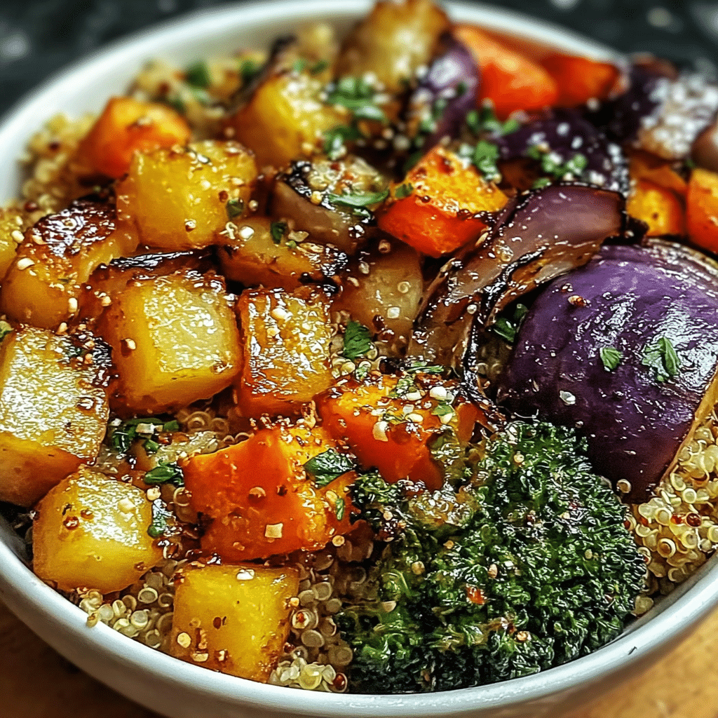 quinoa roasted veggie bowl food photograph 3