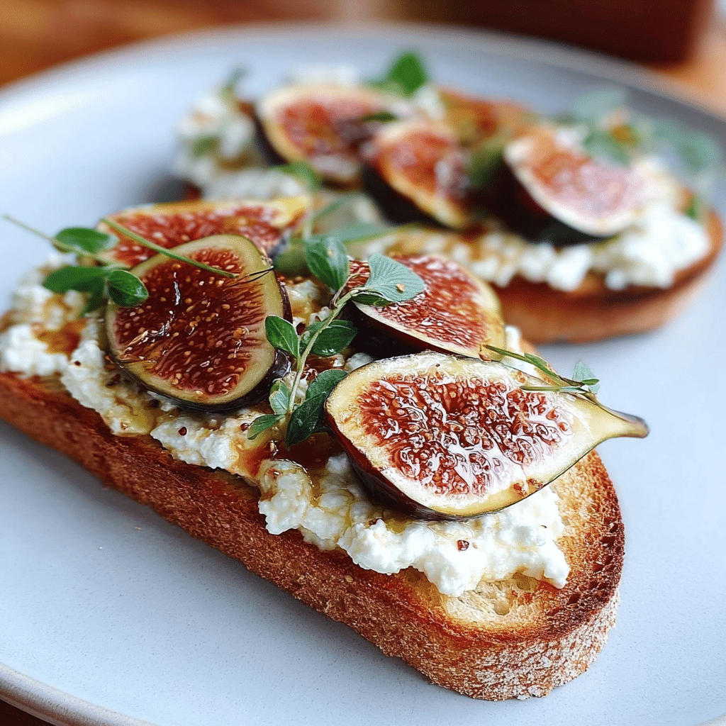 ricotta fig toast food photograph 3