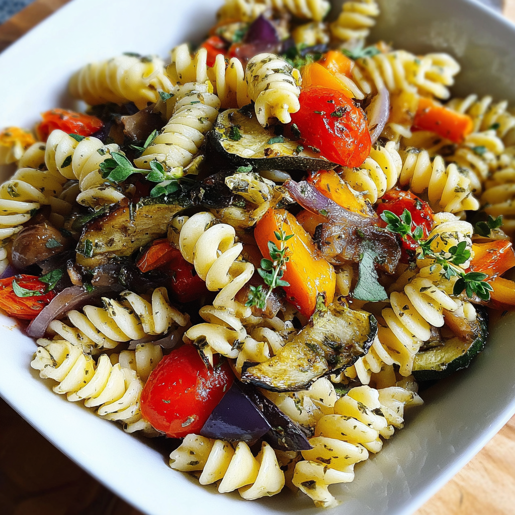 Roasted Vegetable Pasta Salad food photograph 2