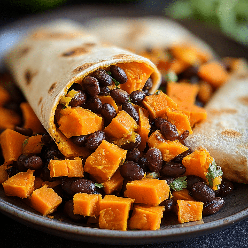 sweet potato black bean food photograph 3