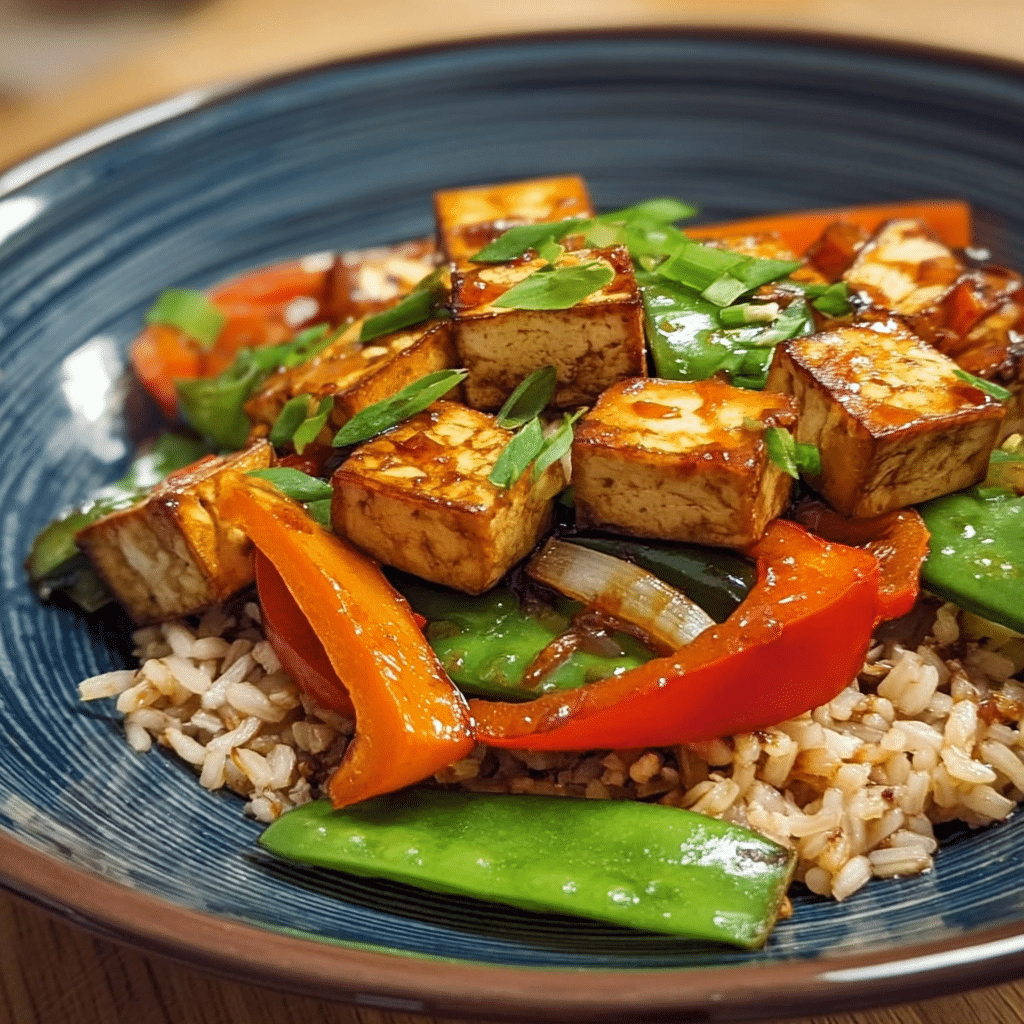 tofu stir fry food photograph 1