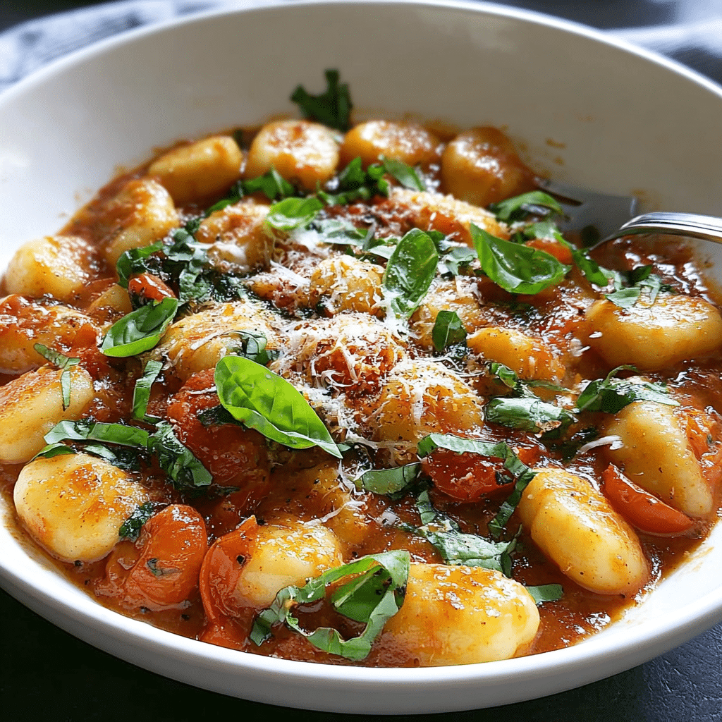 tomato basil gnocchi food photograph 3