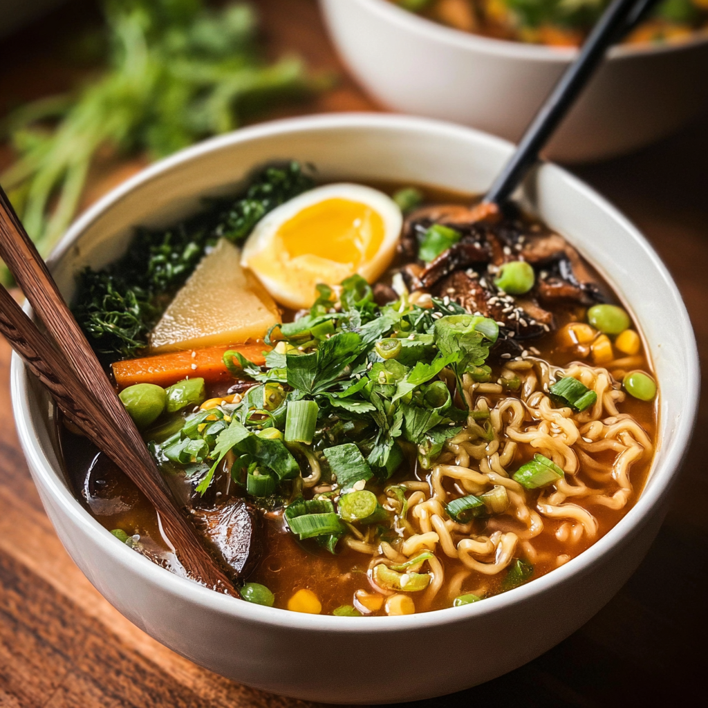 Vegan Miso Ramen Soup food photograph 1