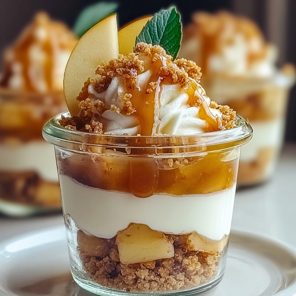 caramel apple cheesecake parfait food photograph 2