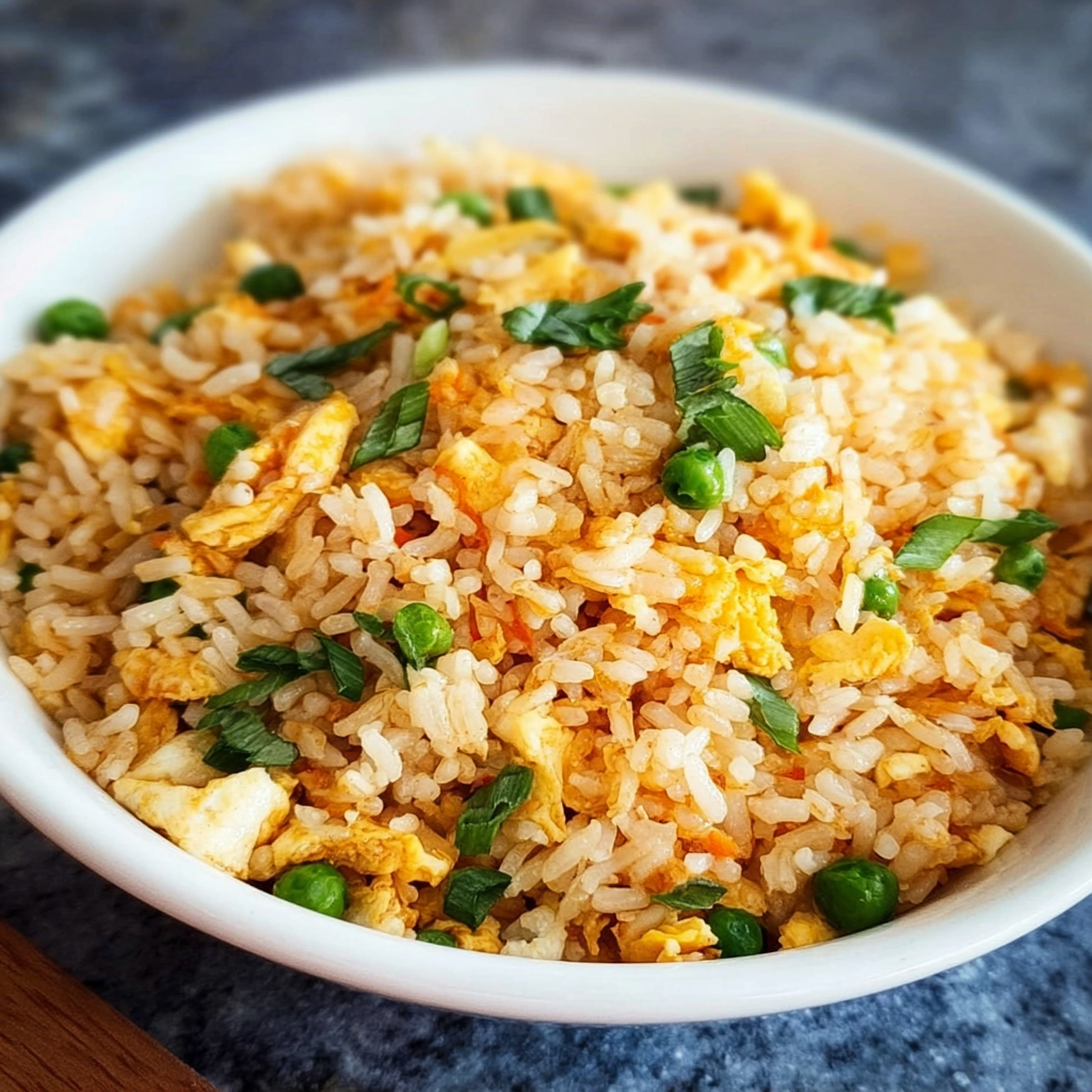Chinese egg fried rice food photograph 1