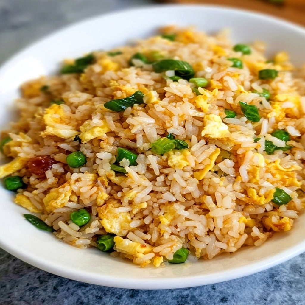 Chinese egg fried rice food photograph 2