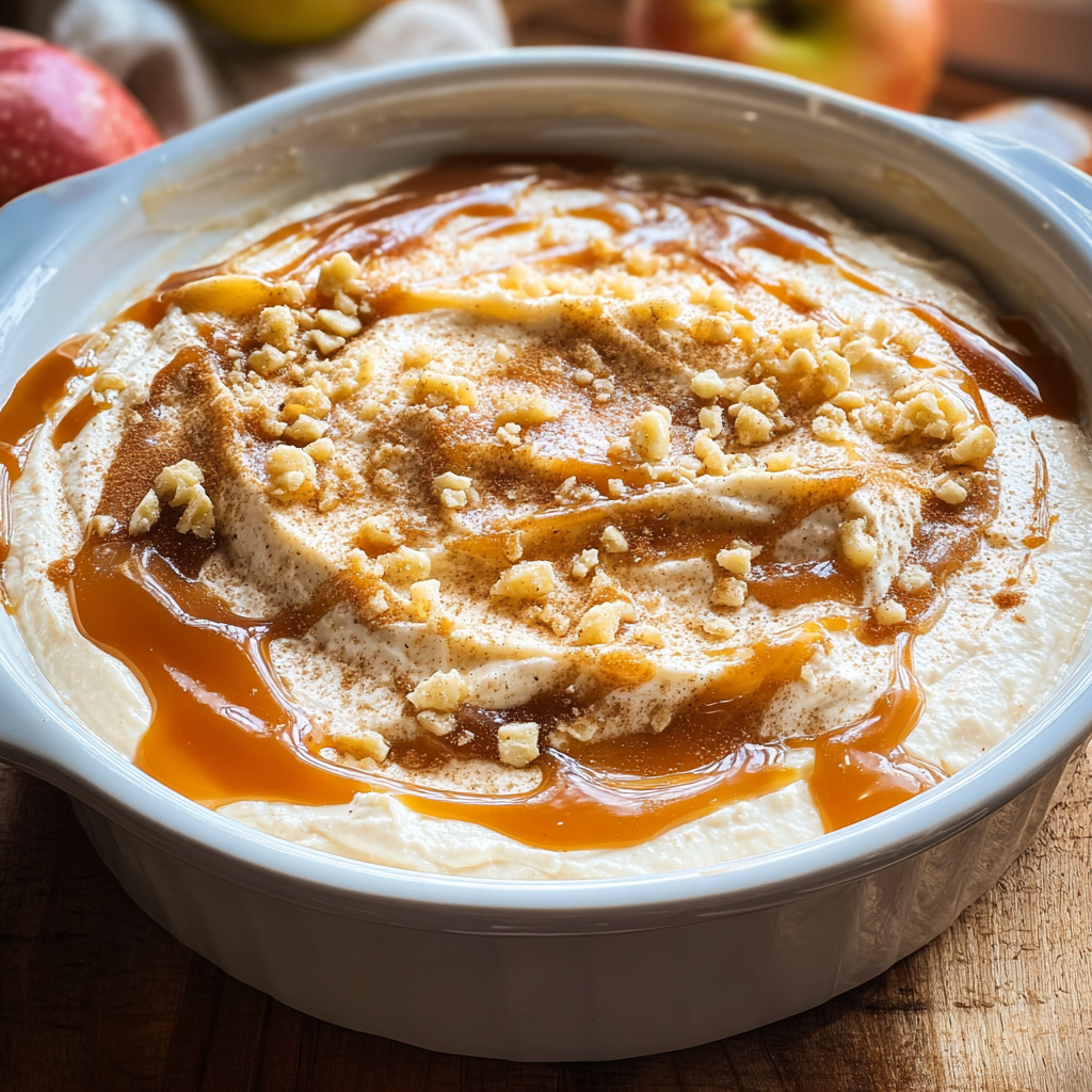 cream cheese apple dip food photograph 3