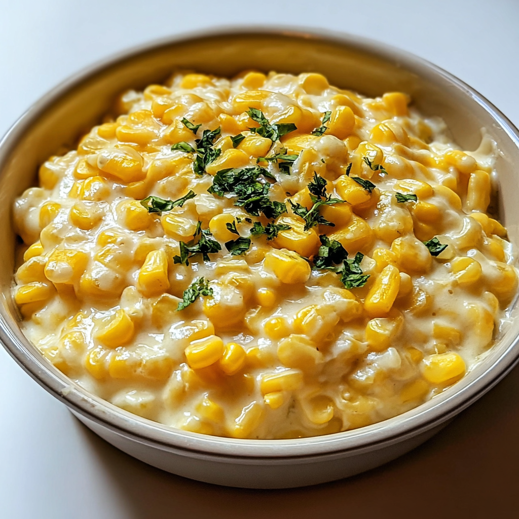 homemade creamed corn food photograph 1