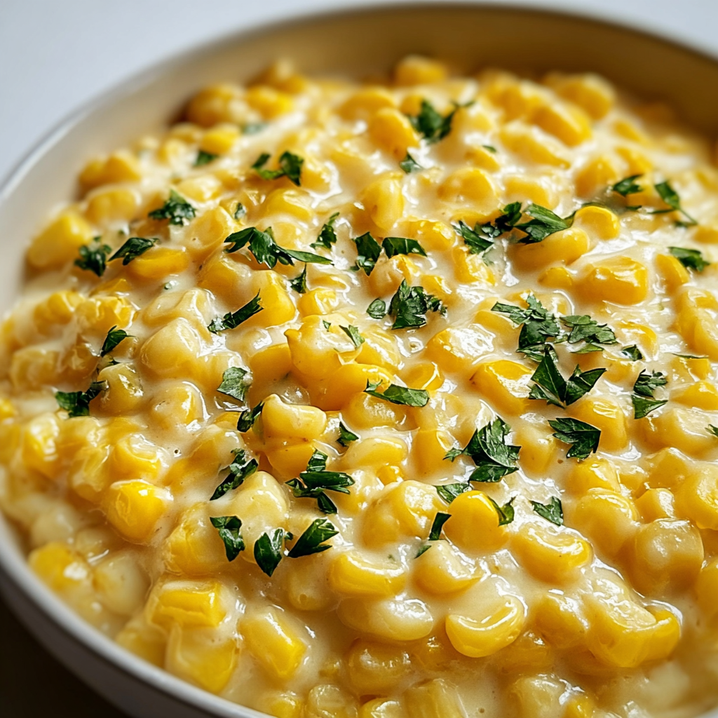 homemade creamed corn food photograph 3