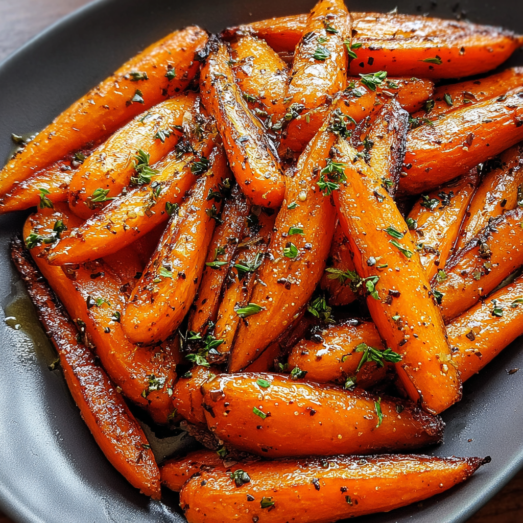 honey maple roasted carrots food photograph 1