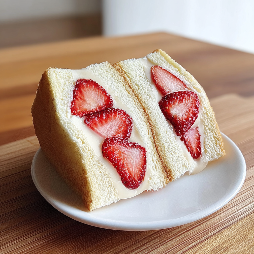 Japanese Strawberry Sando food photograph 1