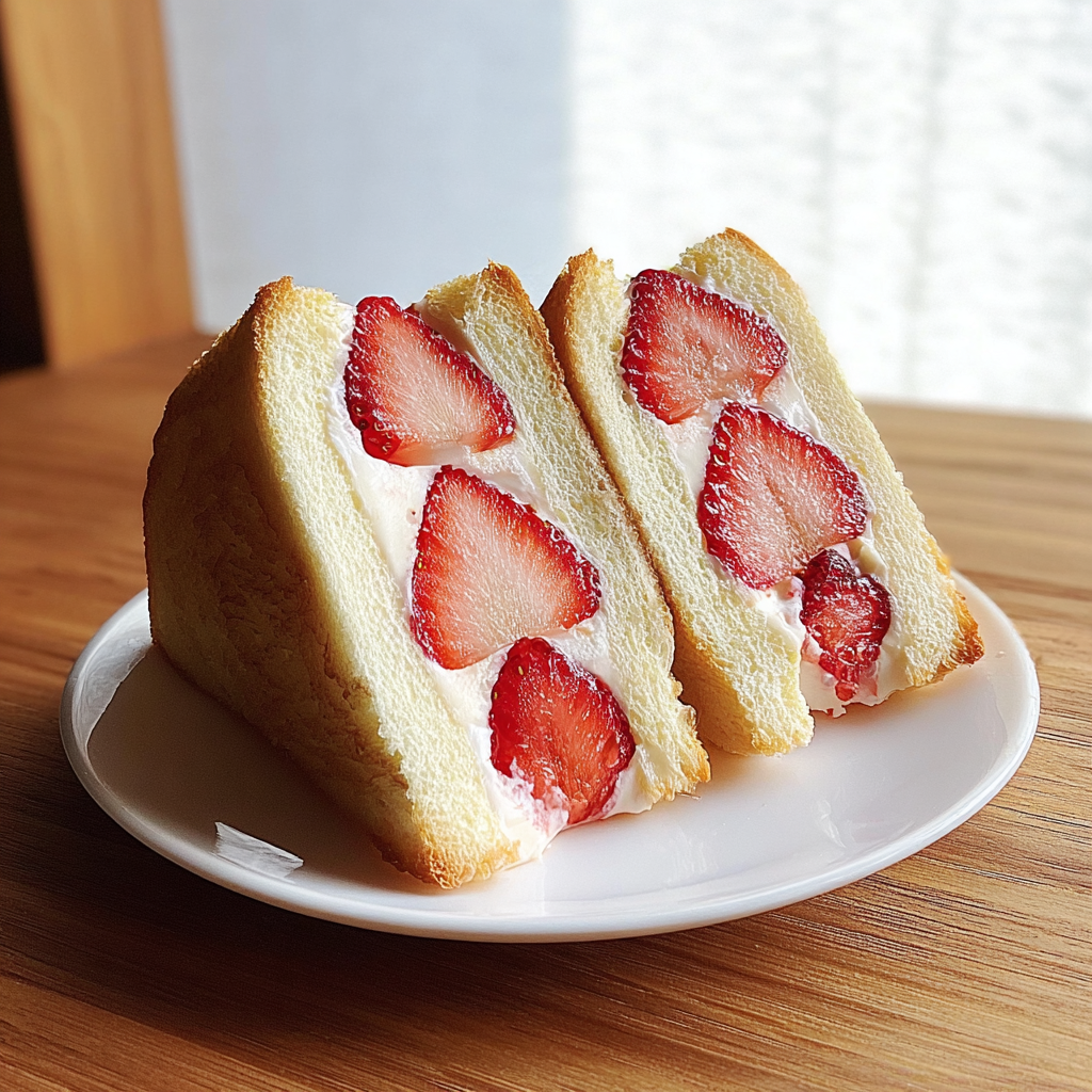 Japanese Strawberry Sando food photograph 2