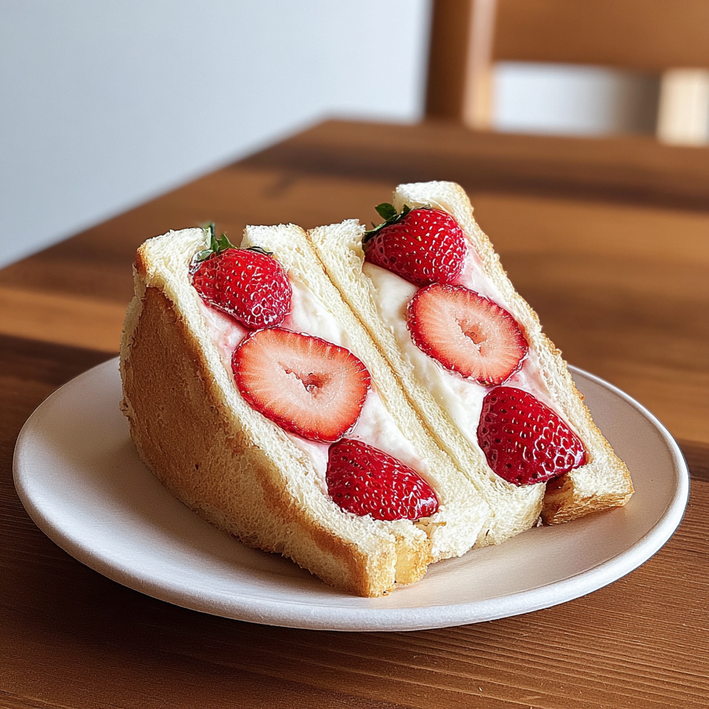 Japanese Strawberry Sando food photograph 3