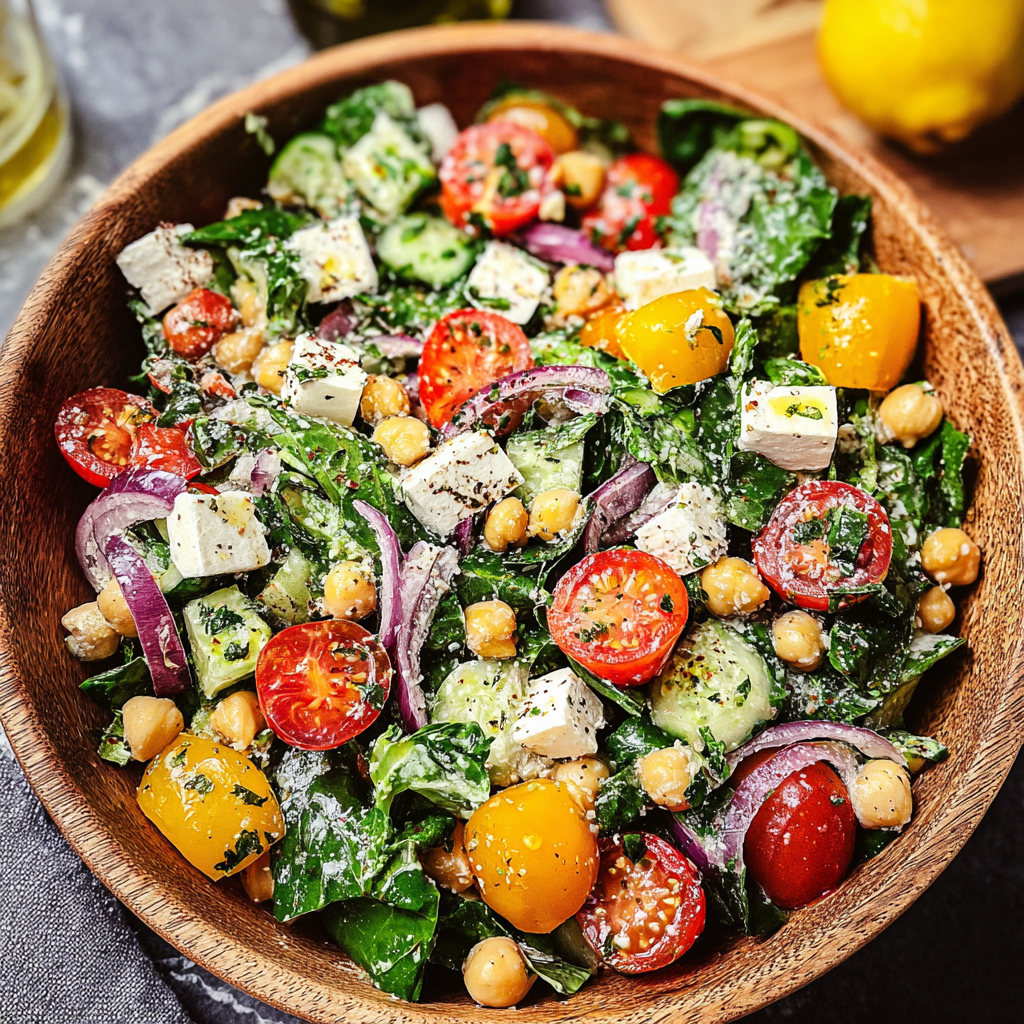 Mediterranean chickpea salad food photograph 1