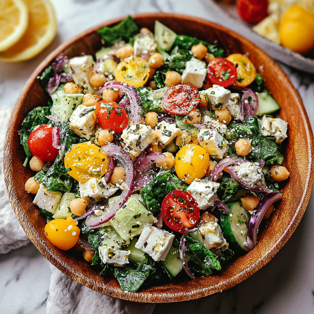 Mediterranean chickpea salad food photograph 3