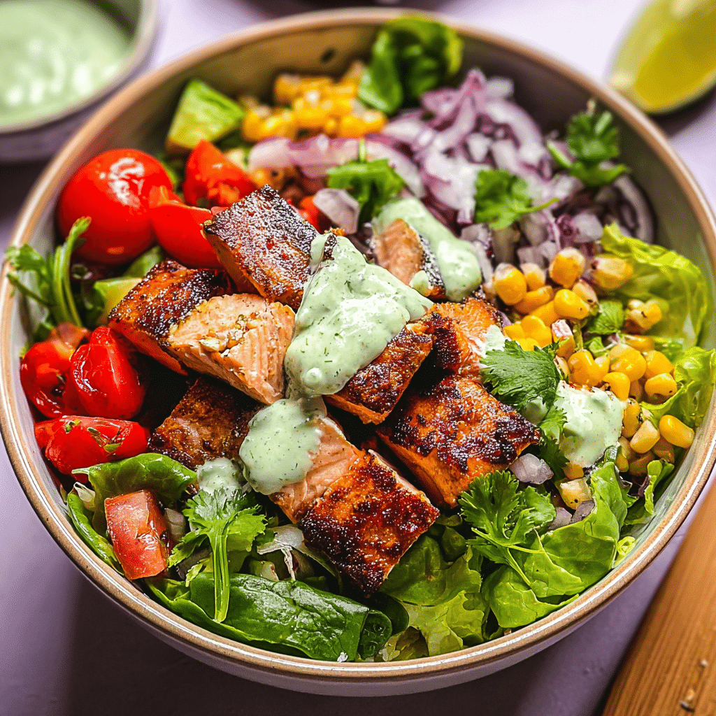 Mexican Salmon Salad Bowl food photograph 1