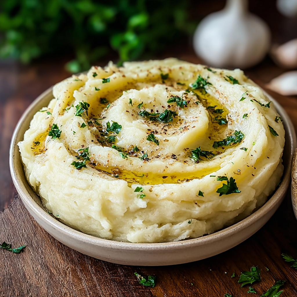 roasted garlic mashed food photograph 1