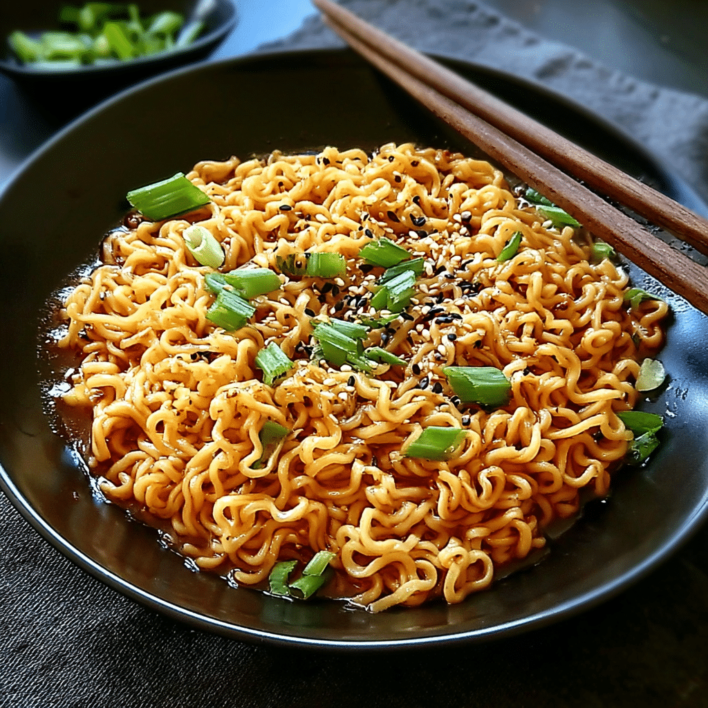 sesame garlic ramen food photograph 2