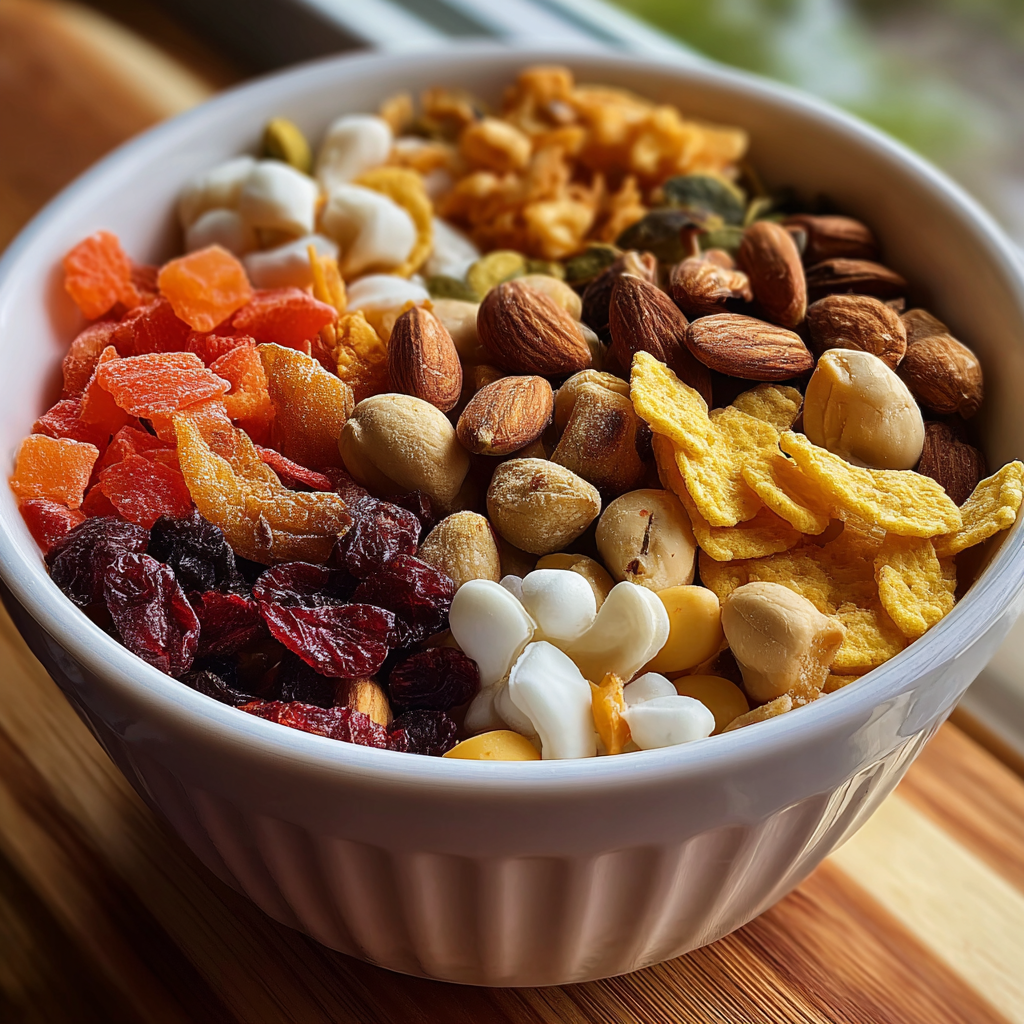tropical trail mix food photograph 1