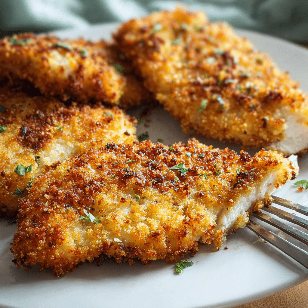 air fryer parmesan chicken food photograph 3