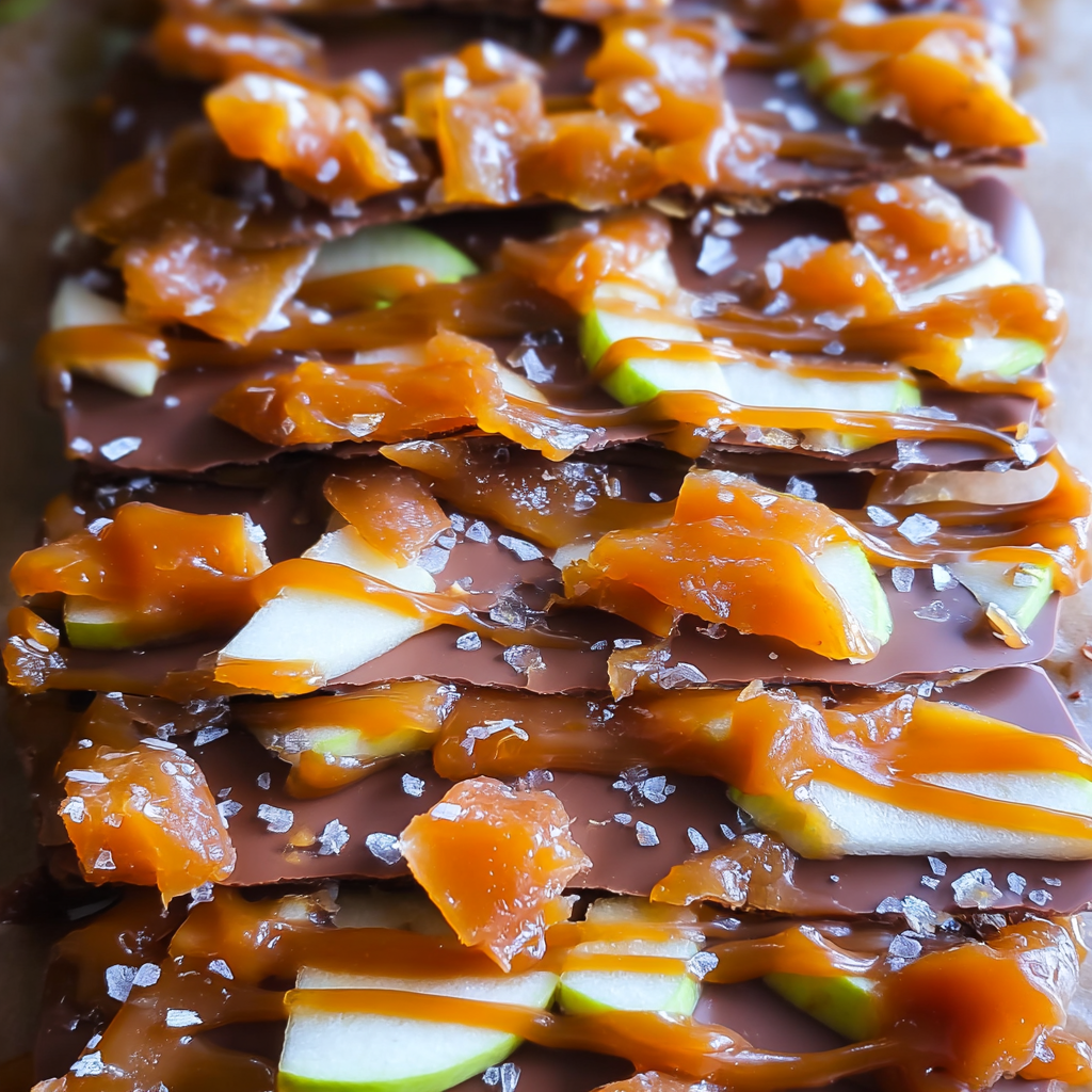 caramel apple bark food photograph 3
