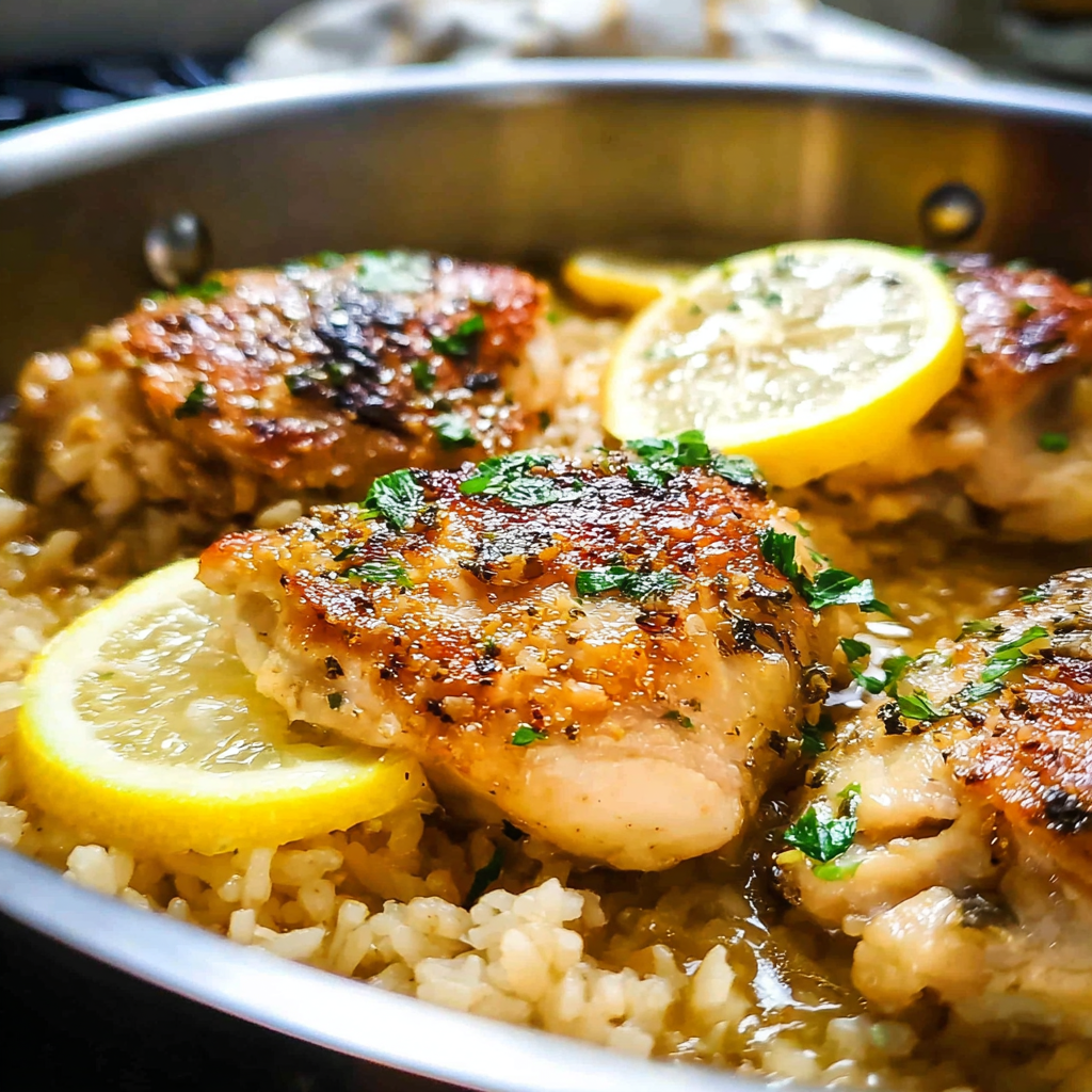 one pot lemon chicken food photograph 1