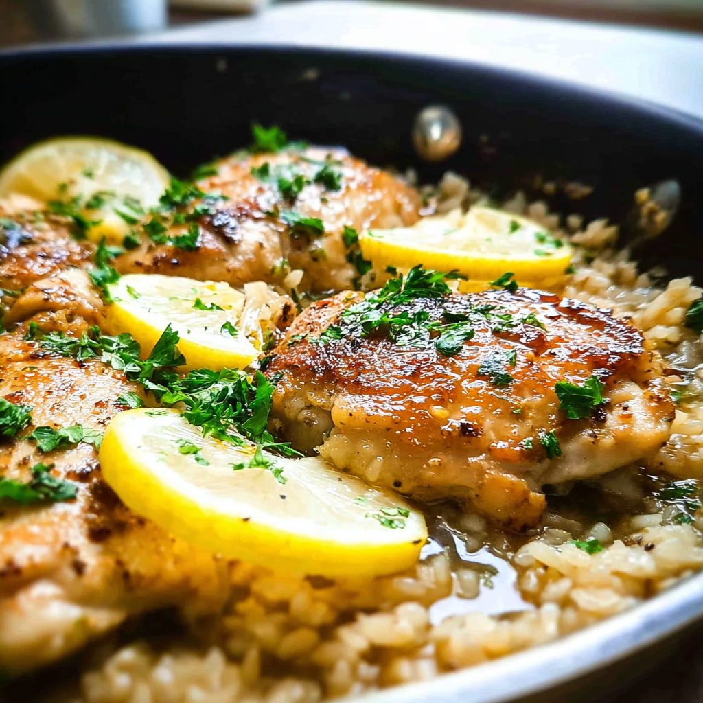 one pot lemon chicken food photograph 2