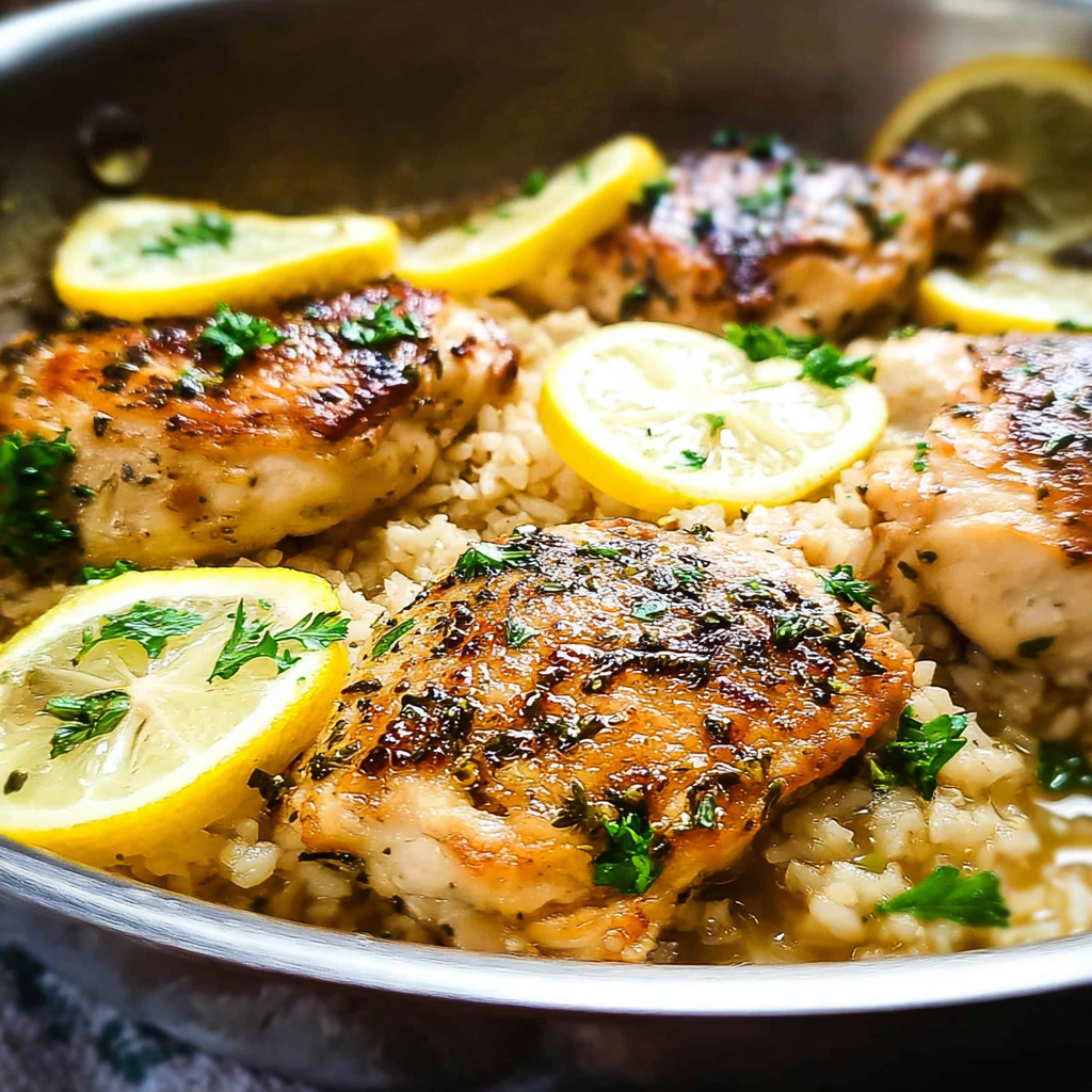 one pot lemon chicken food photograph 3
