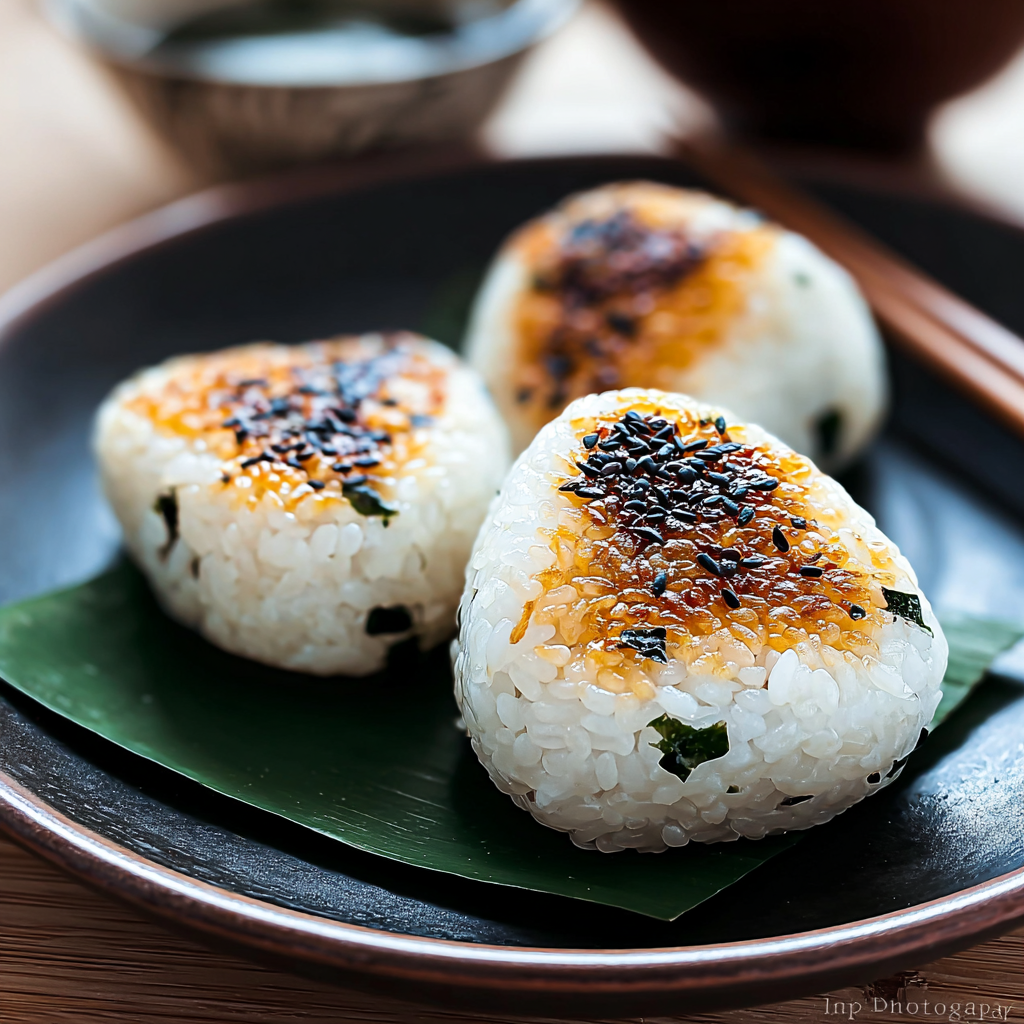onigiri rice ball food photograph 3