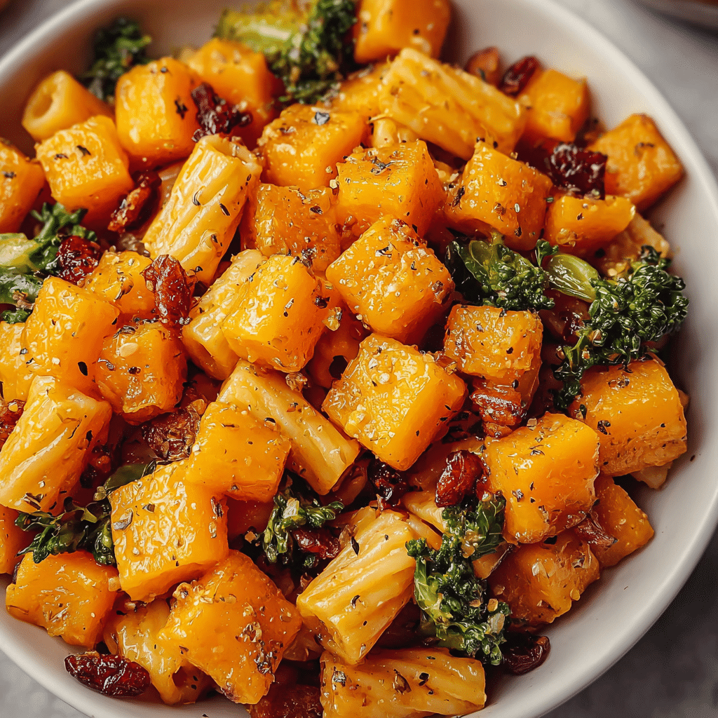 roasted butternut squash pasta food photograph 1
