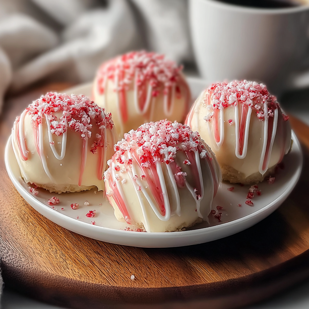 strawberry cheesecake truffle bombs food photograph 3