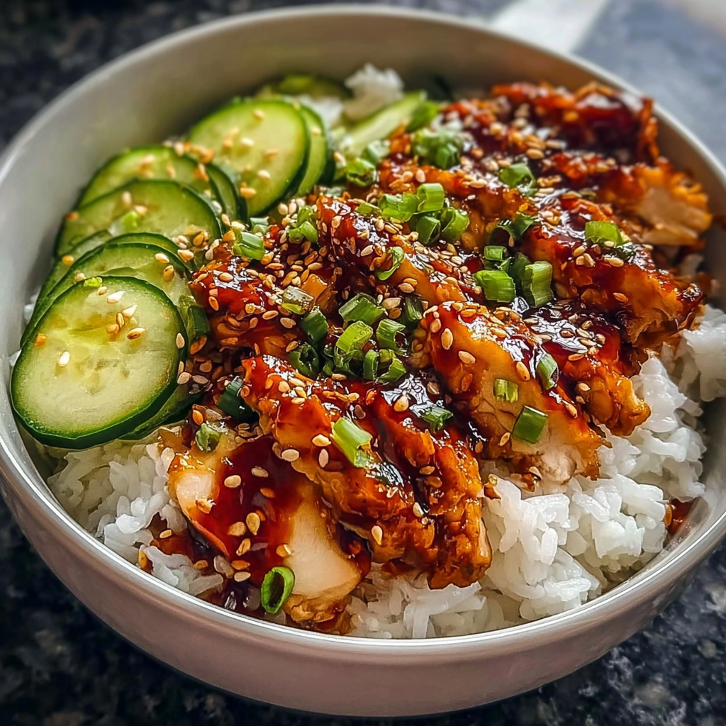 sweet chili chicken bowls food photograph 2