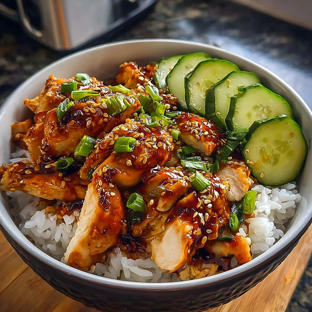 sweet chili chicken bowls food photograph 3