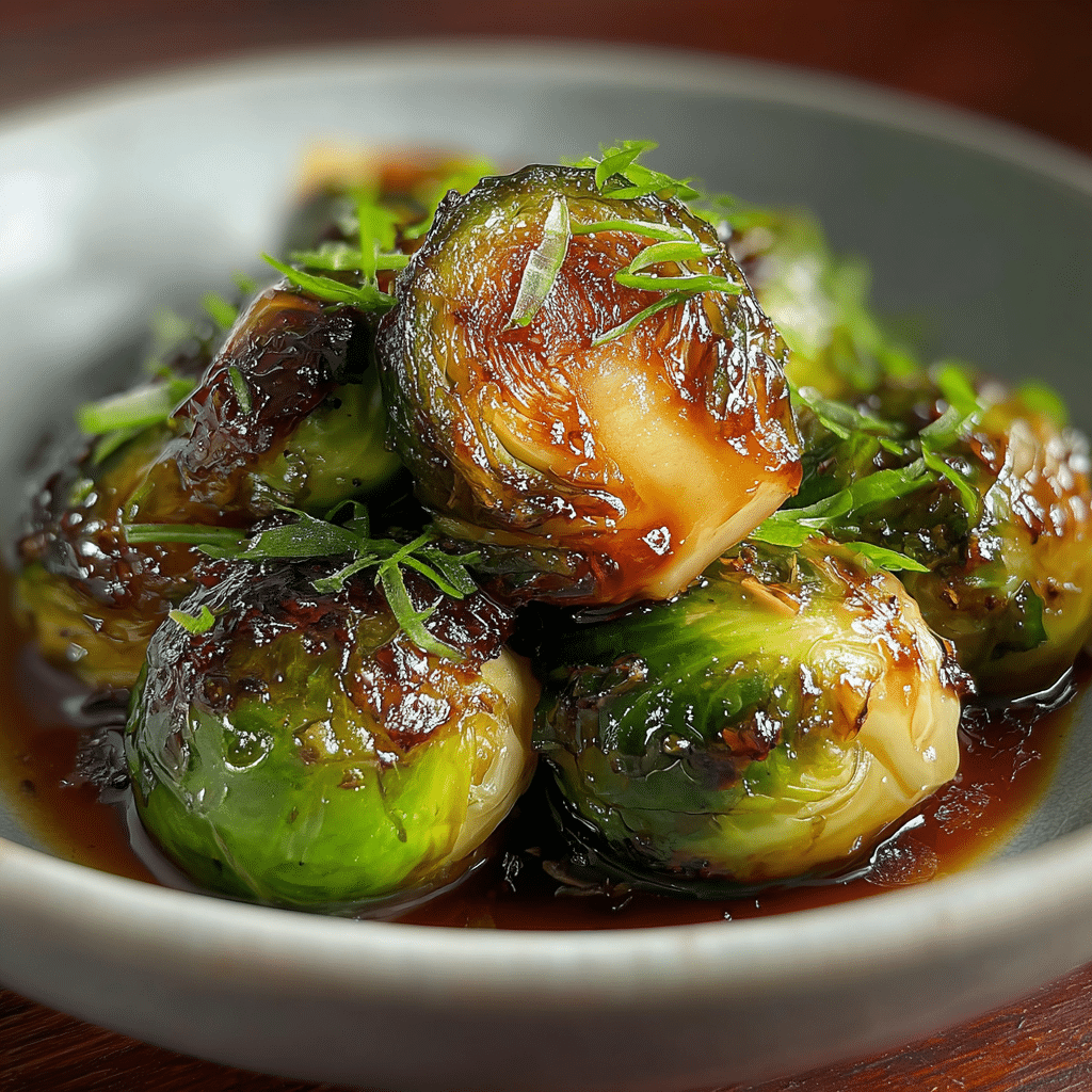 sweet sour brussels sprouts food photograph 1