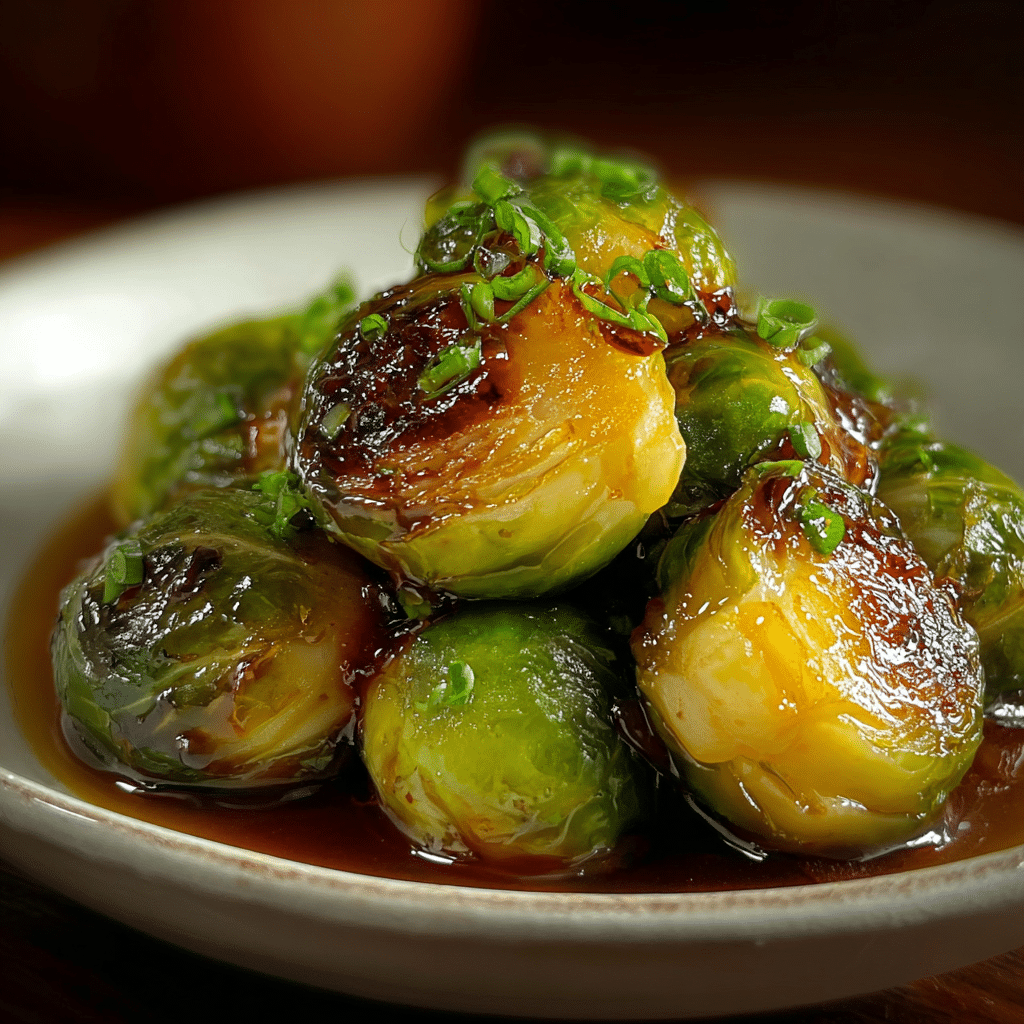 sweet sour brussels sprouts food photograph 3