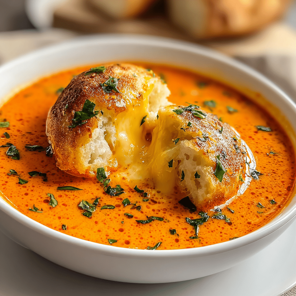 tomato soup cheddar bay food photograph 2