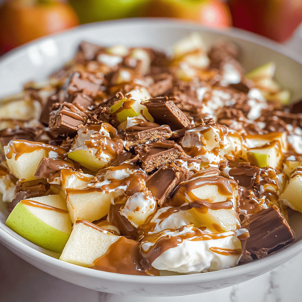 twix caramel apple salad food photograph 1