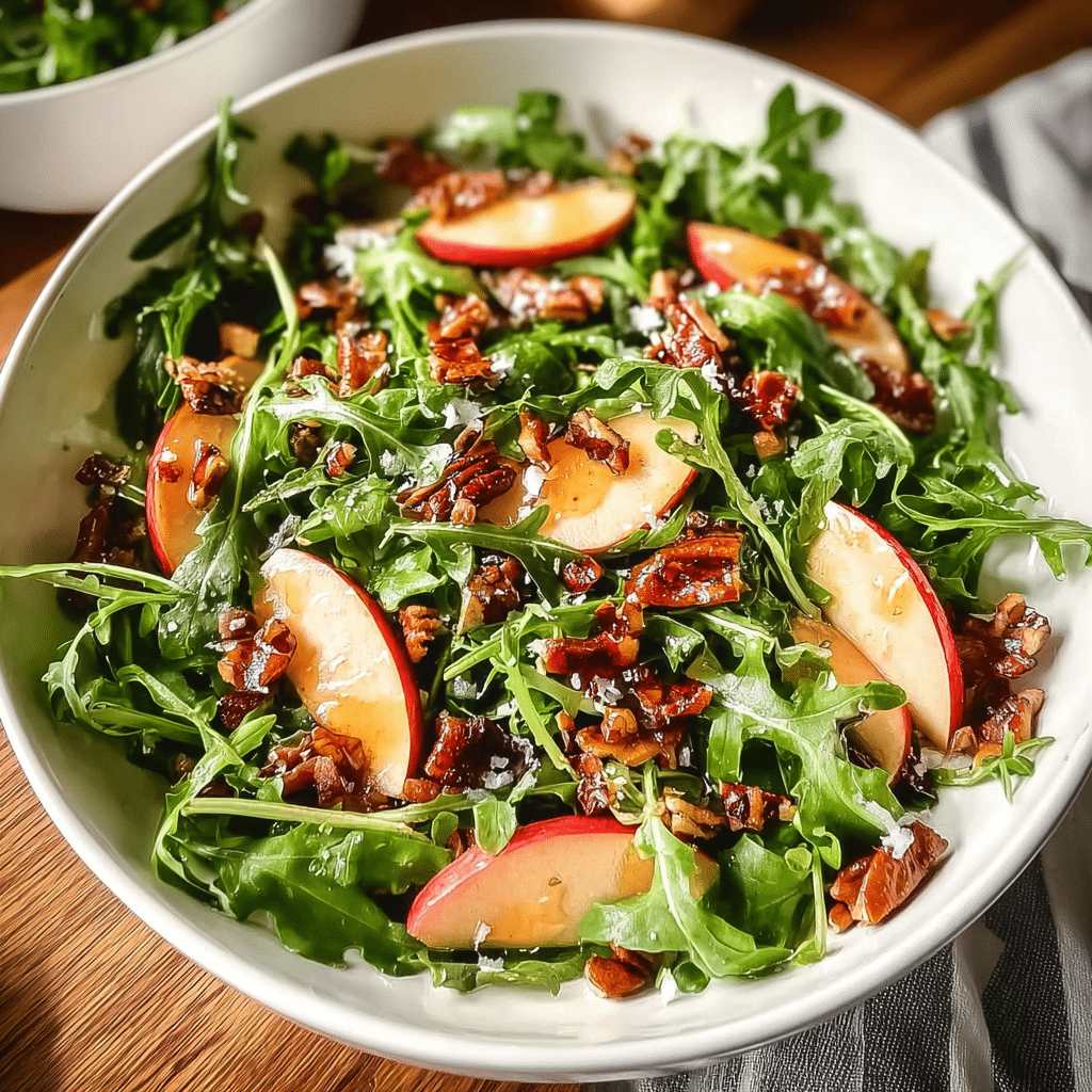 apple arugula salad food photograph 2