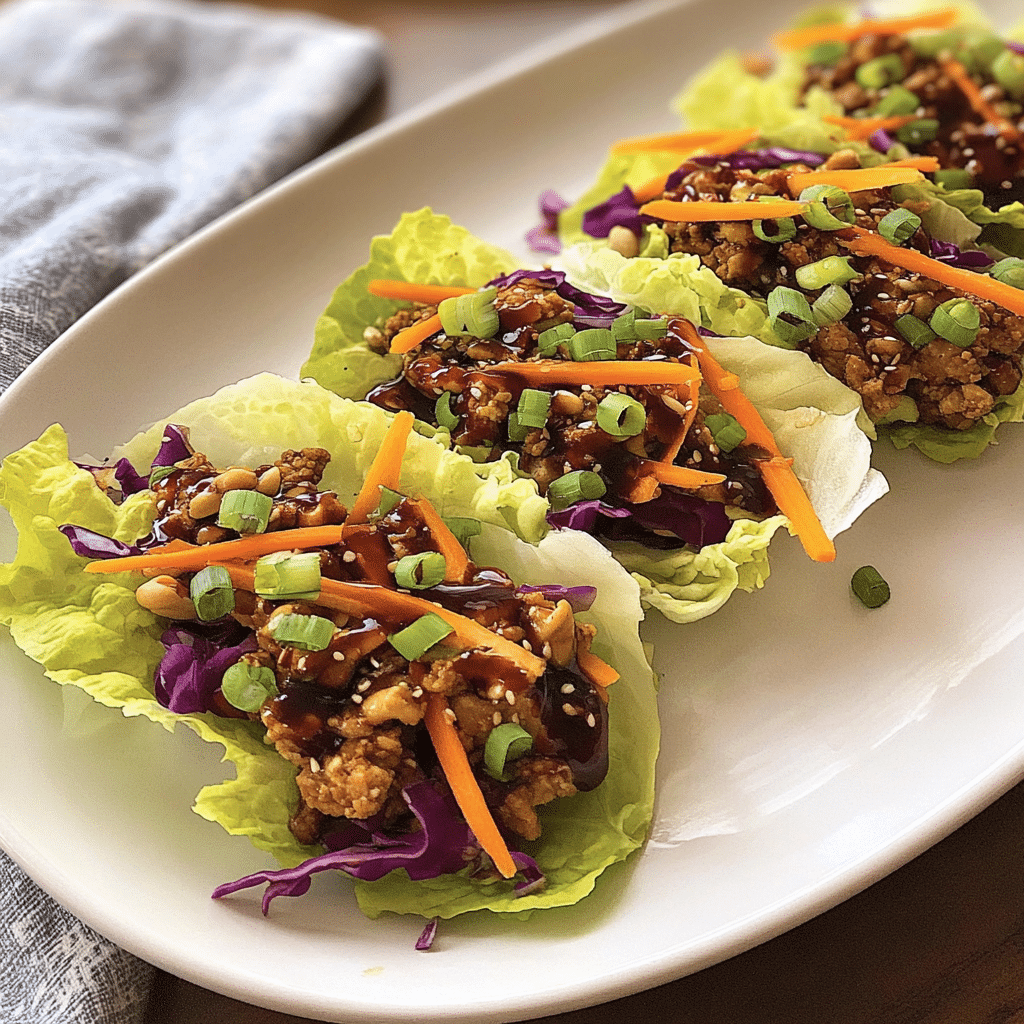asian lettuce wraps food photograph 2