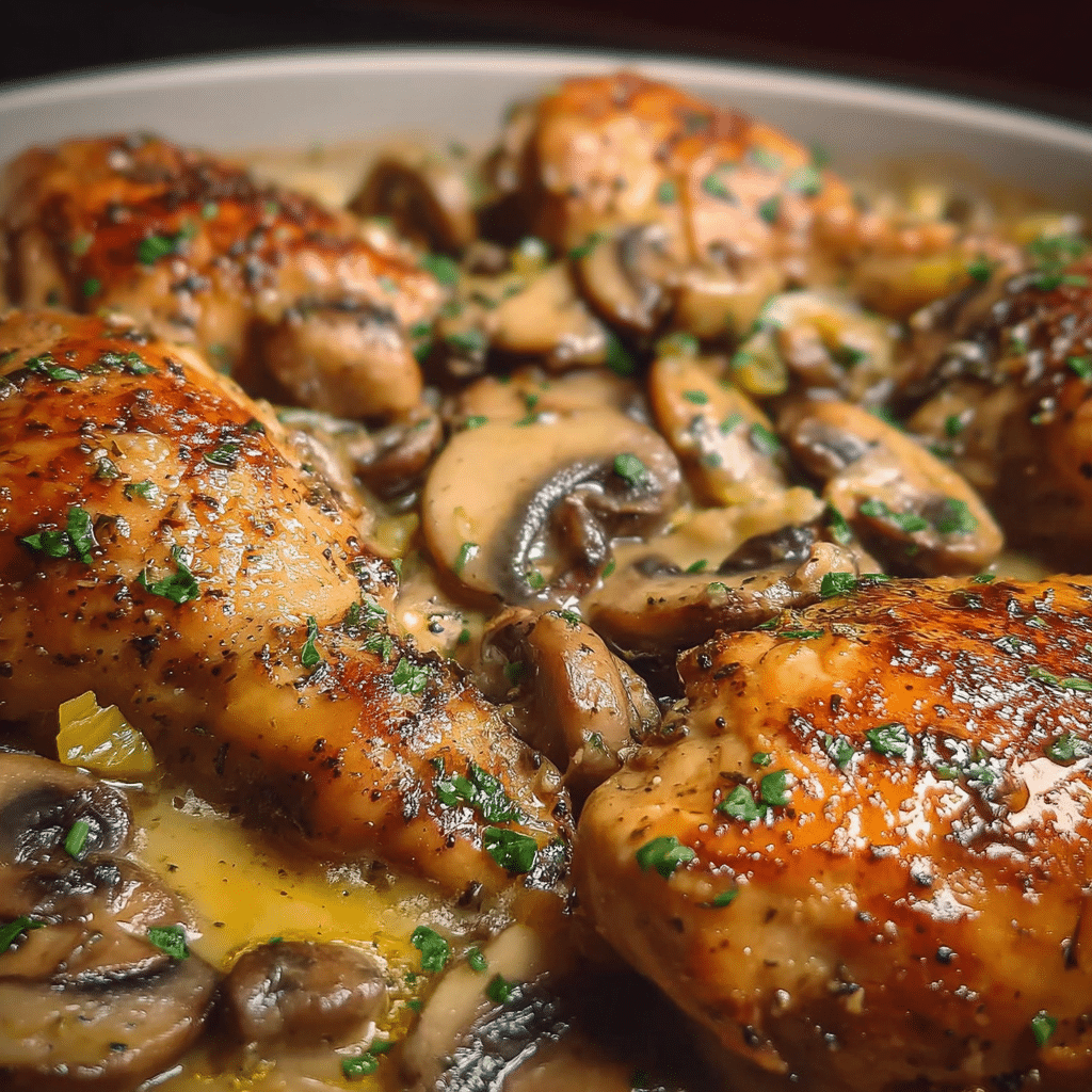 baked chicken mushrooms recipe