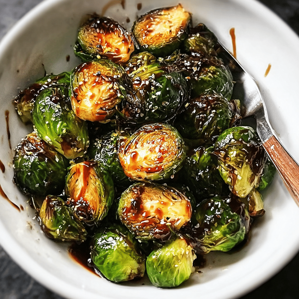 balsamic glazed brussels sprouts food photograph 2